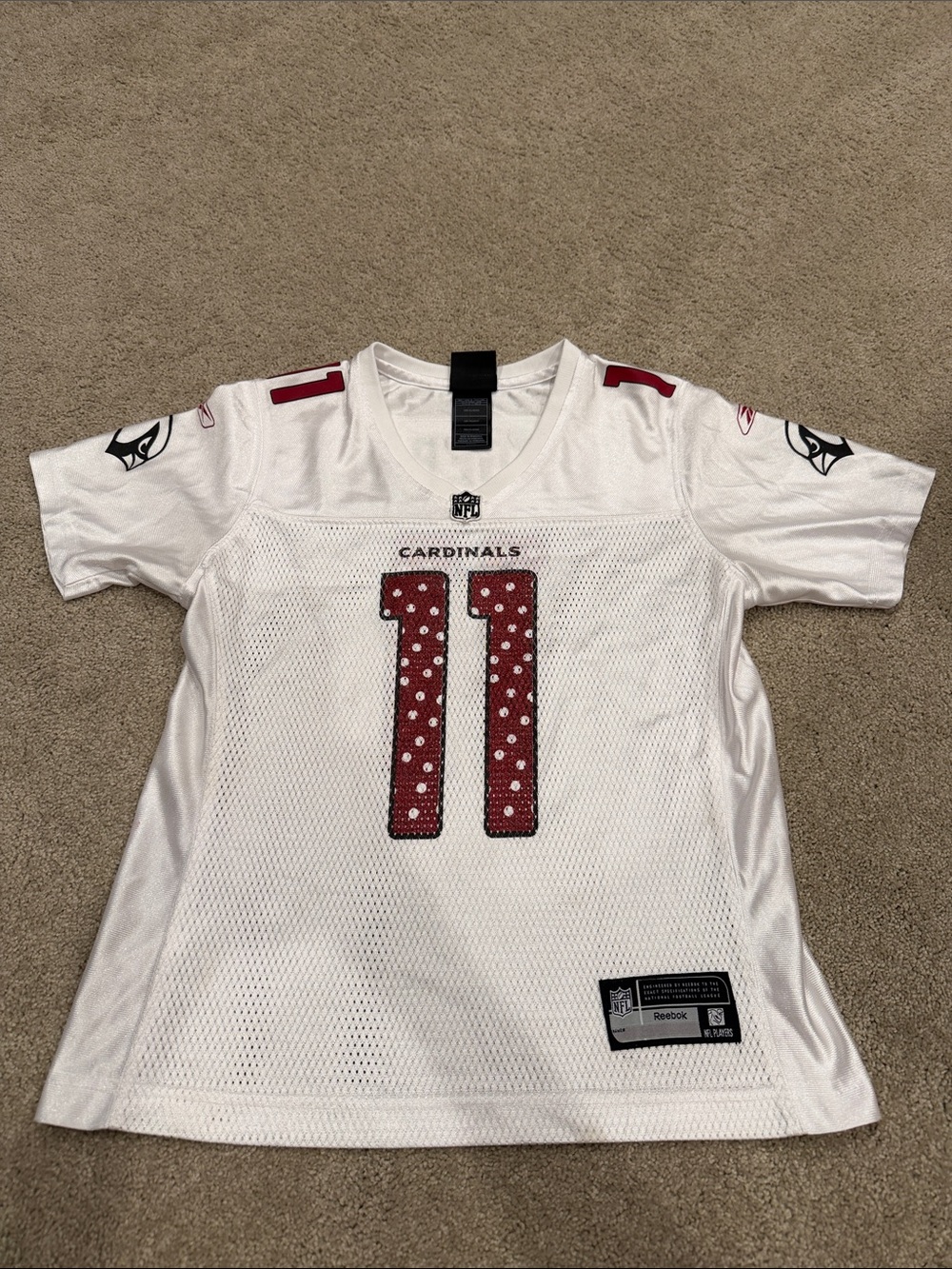 Reebok Arizona Cardinals White and Red #11 Jersey